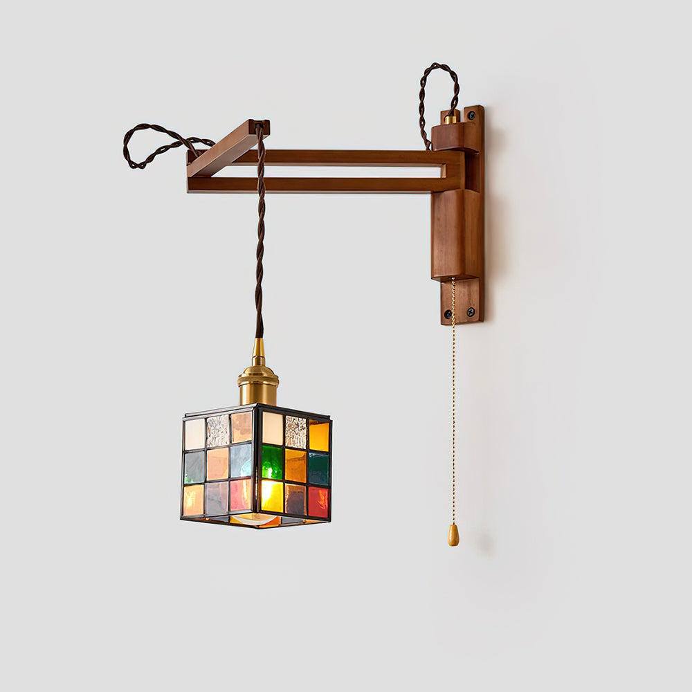 Tiffany Applique Murale Mosaïque avec Chaîne à Tirette - Neutralighting