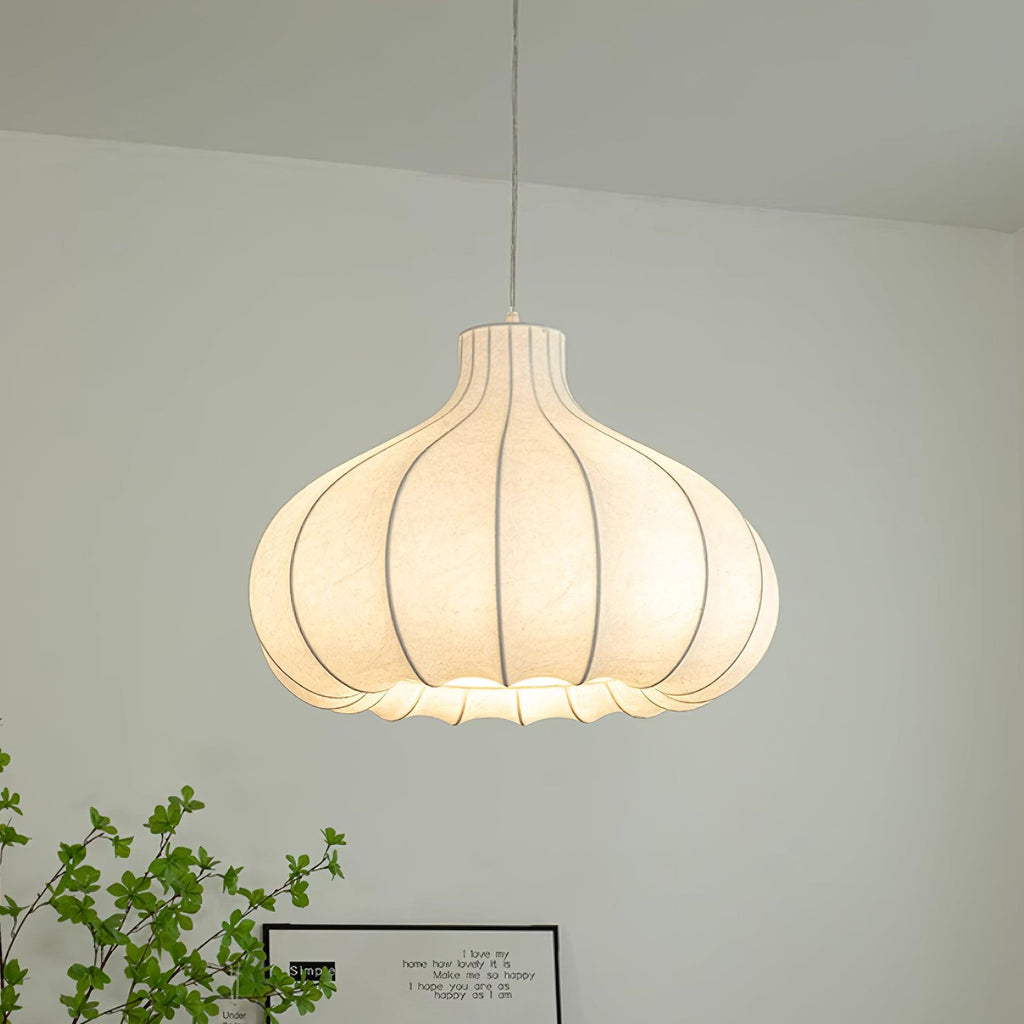 Silky Suspension avec Abat-jour en Soie Plissée Blanc Elégant - Neutralighting