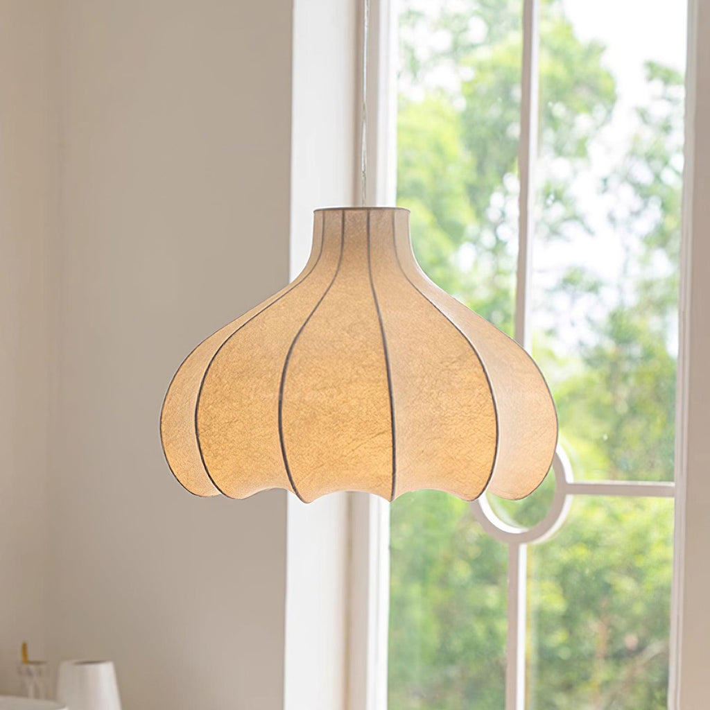Silky Suspension avec Abat-jour en Soie Plissée Blanc Elégant - Neutralighting