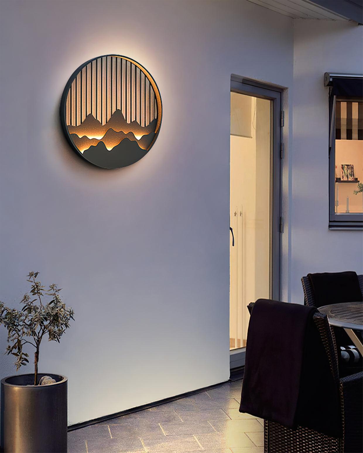 Mountain Wall Lamp Outdoor Circular Silhouette - Neutralighting