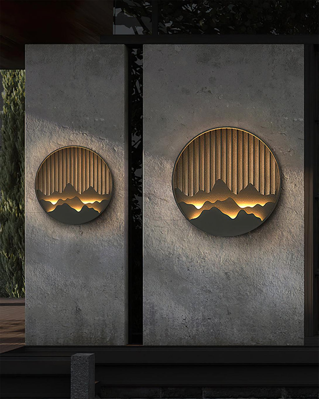 Mountain Wall Lamp Outdoor Circular Silhouette - Neutralighting