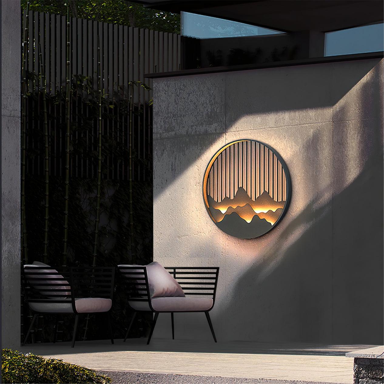 Mountain Wall Lamp Outdoor Circular Silhouette - Neutralighting