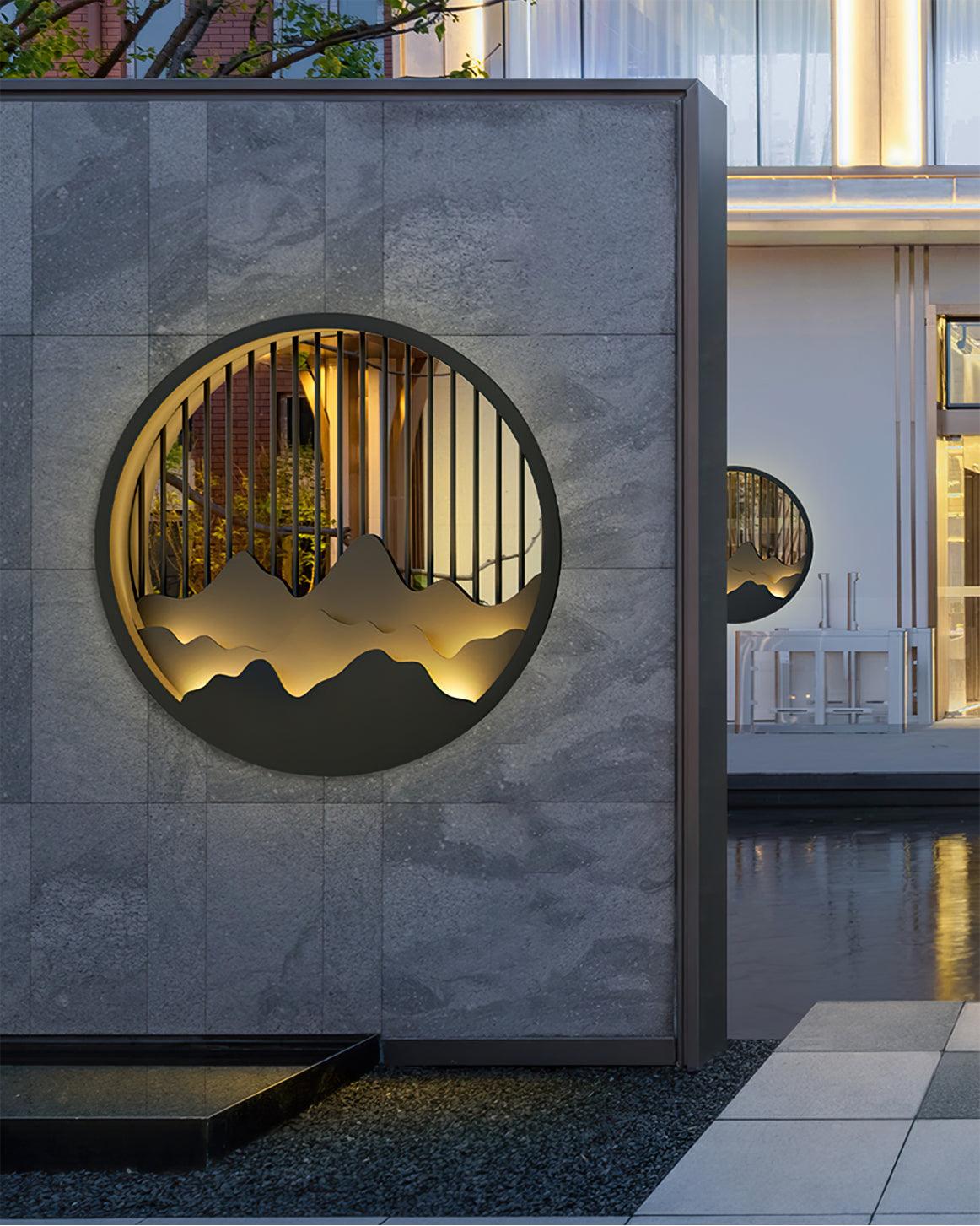 Mountain Wall Lamp Outdoor Circular Silhouette - Neutralighting
