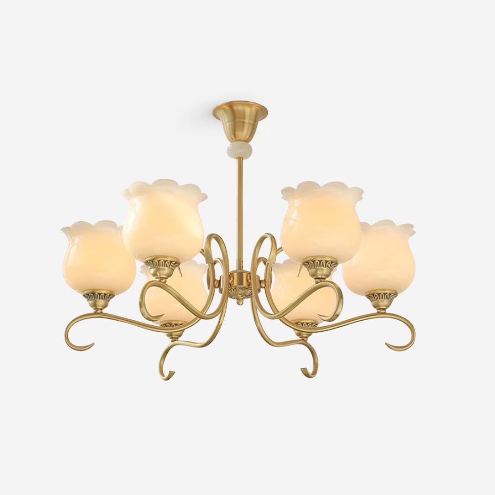 Mullan Lustre Laiton Résine Abat-jours Floraux Sculptural - Neutralighting