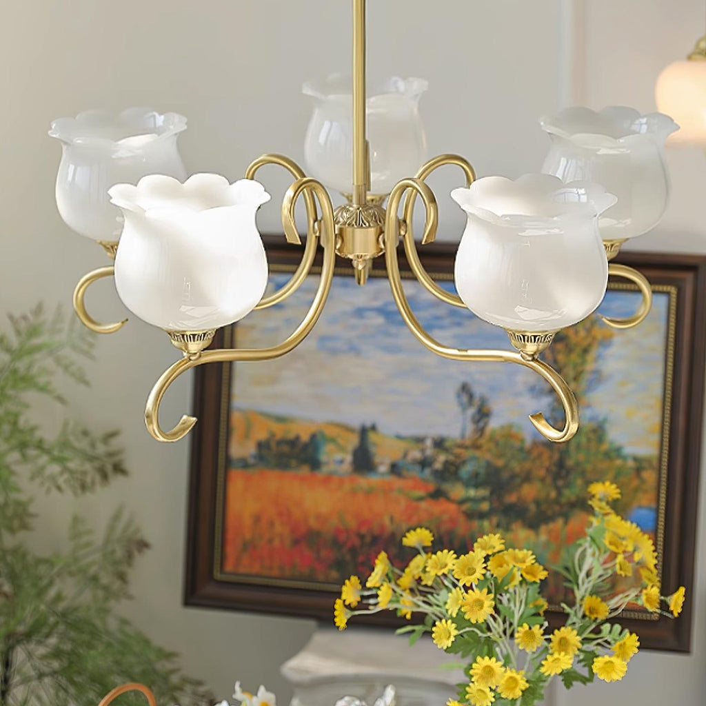 Mullan Lustre Laiton Résine Abat-jours Floraux Sculptural - Neutralighting