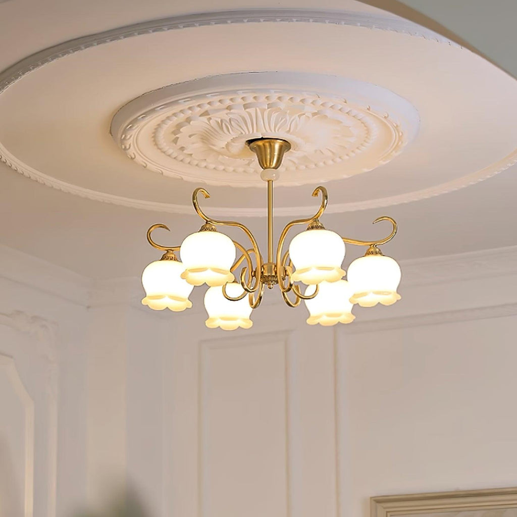 Mullan Lustre Laiton Résine Abat-jours Floraux Sculptural - Neutralighting