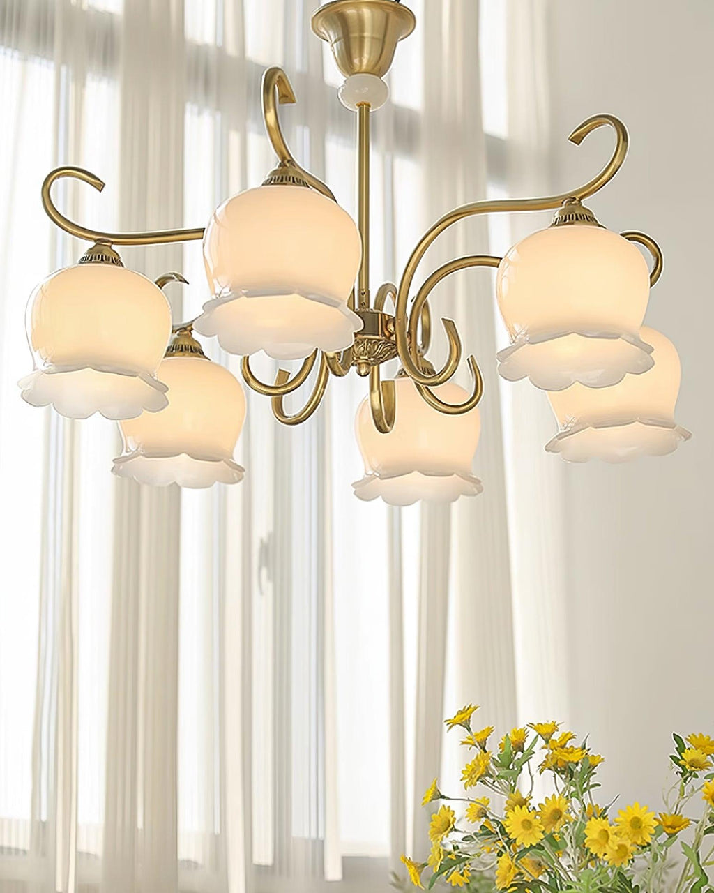 Mullan Lustre Laiton Résine Abat-jours Floraux Sculptural - Neutralighting