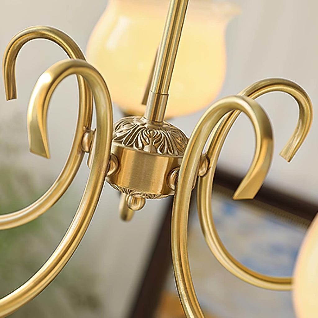 Mullan Lustre Laiton Résine Abat-jours Floraux Sculptural - Neutralighting