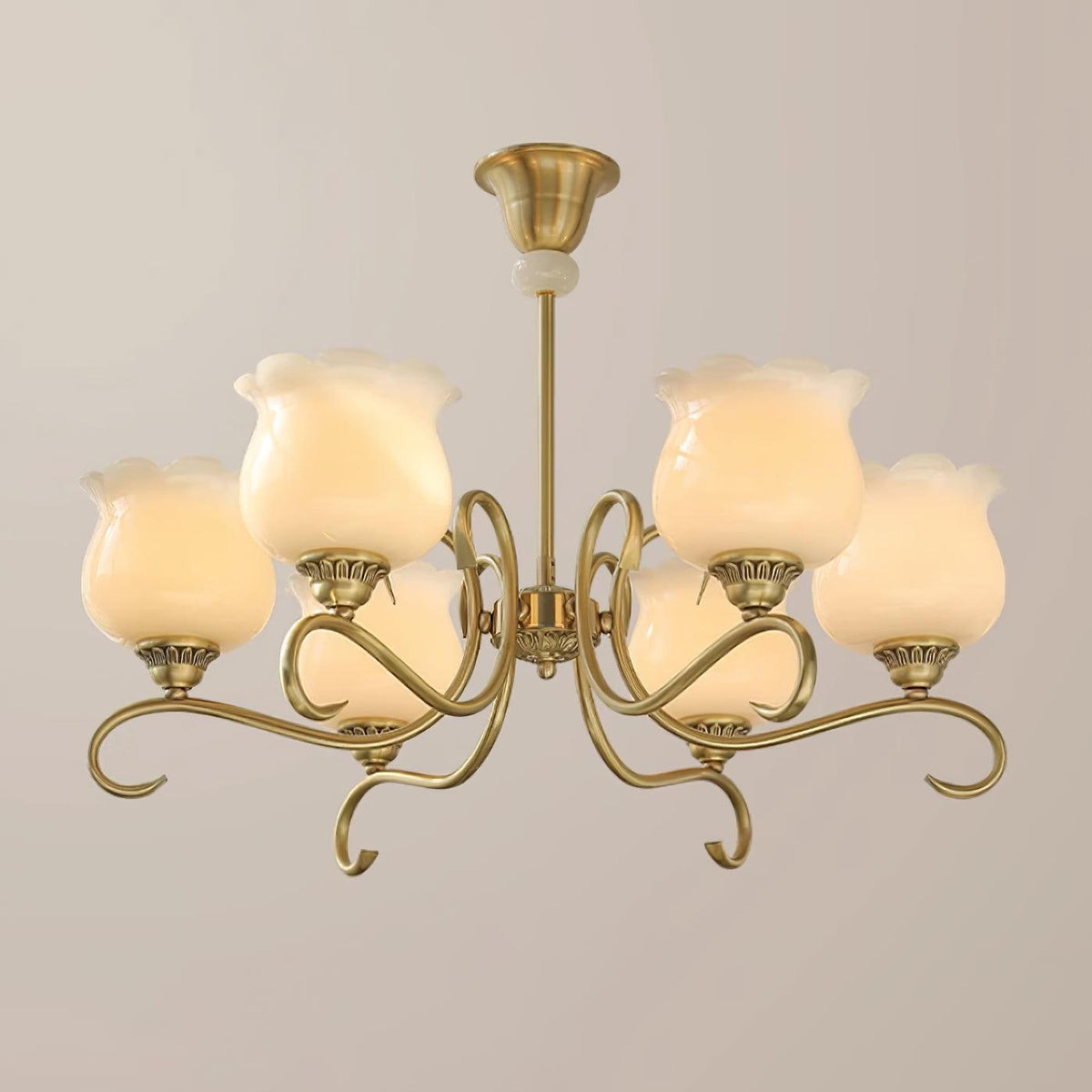 Mullan Lustre Laiton Résine Abat-jours Floraux Sculptural - Neutralighting
