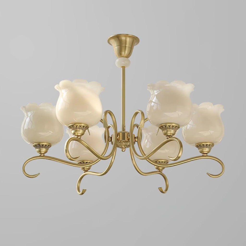 Mullan Lustre Laiton Résine Abat-jours Floraux Sculptural - Neutralighting
