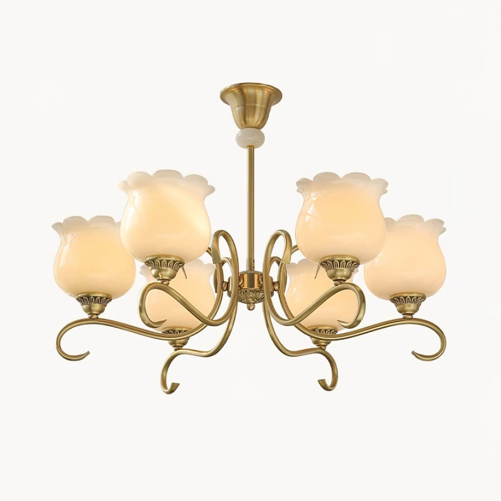 Mullan Lustre Laiton Résine Abat-jours Floraux Sculptural - Neutralighting