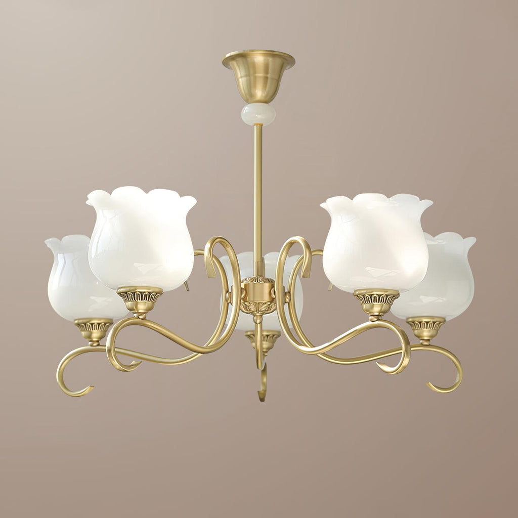 Mullan Lustre Laiton Résine Abat-jours Floraux Sculptural - Neutralighting