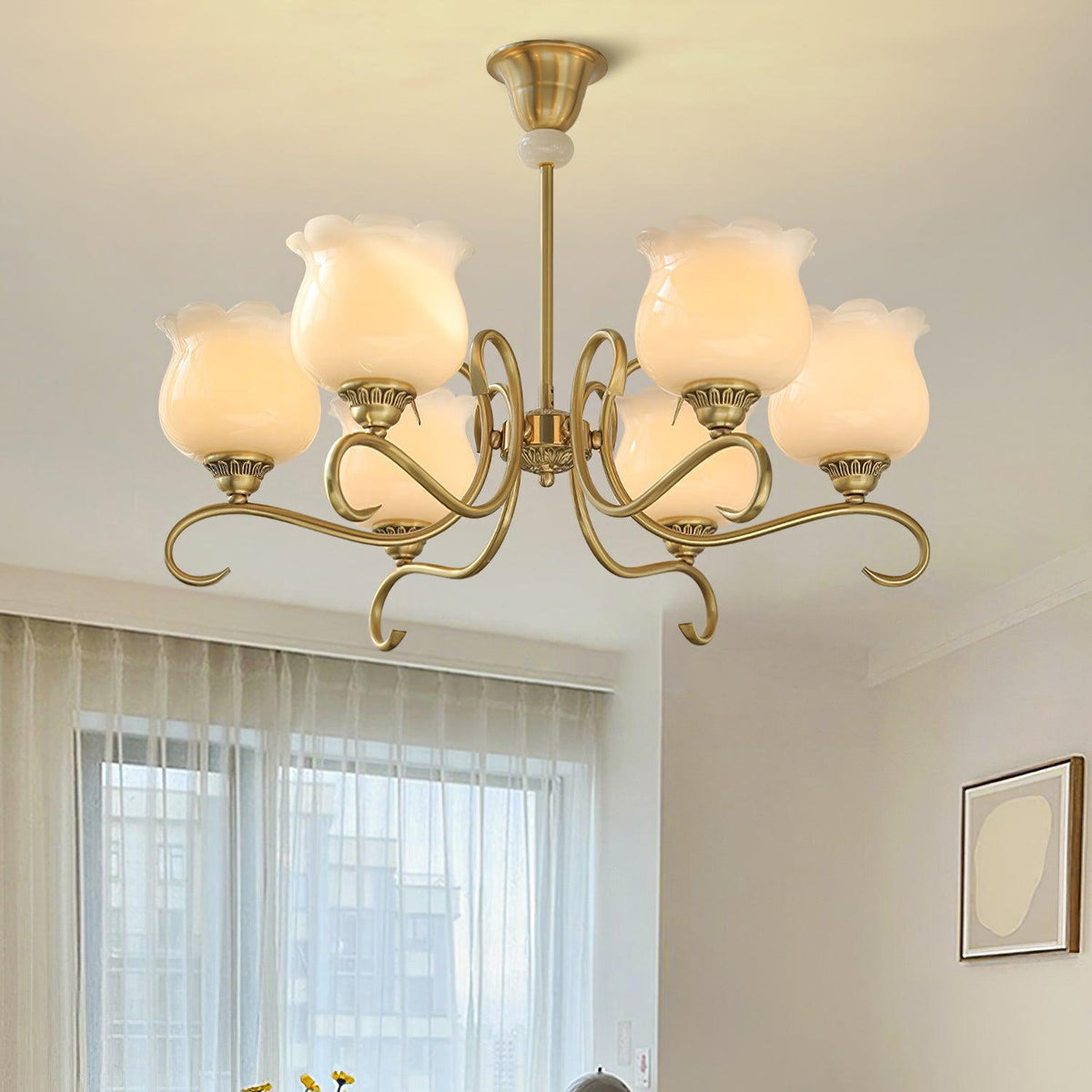 Mullan Lustre Laiton Résine Abat-jours Floraux Sculptural - Neutralighting