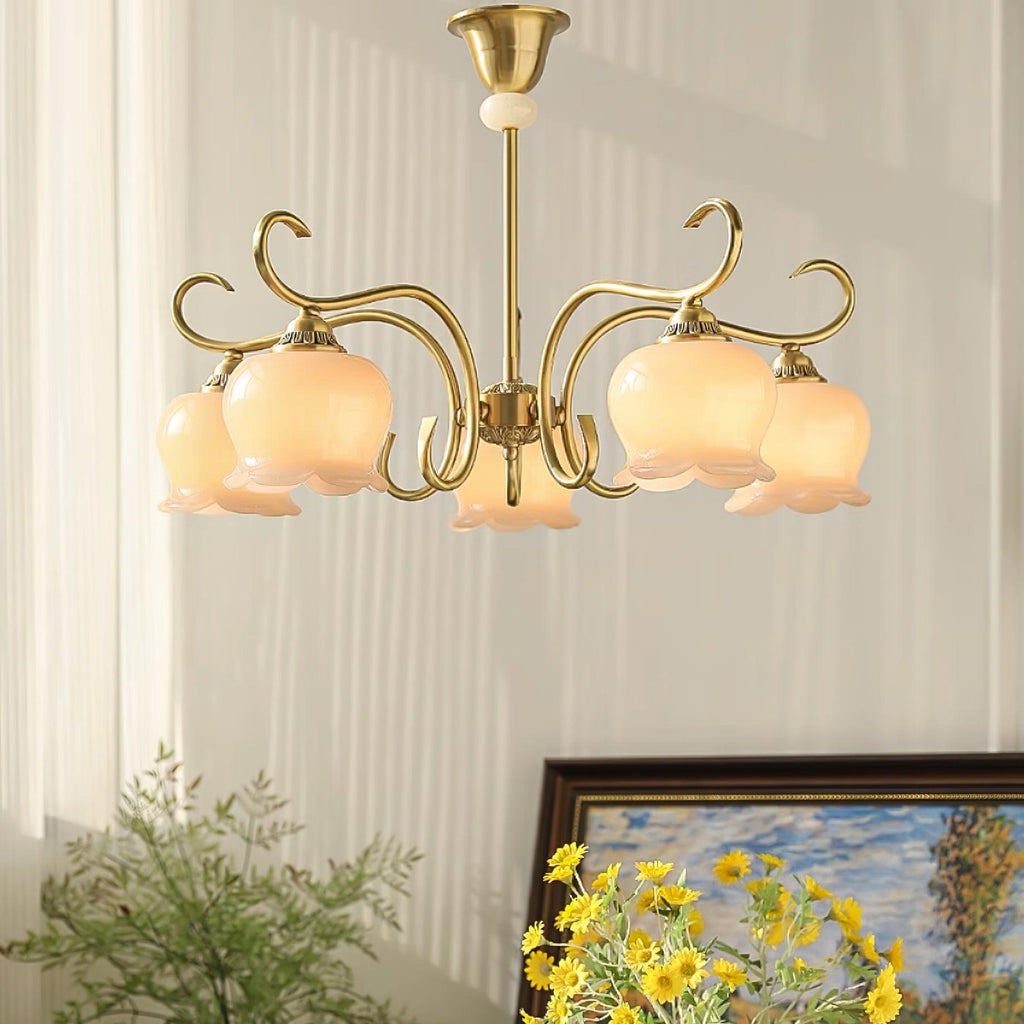 Mullan Lustre Laiton Résine Abat-jours Floraux Sculptural - Neutralighting