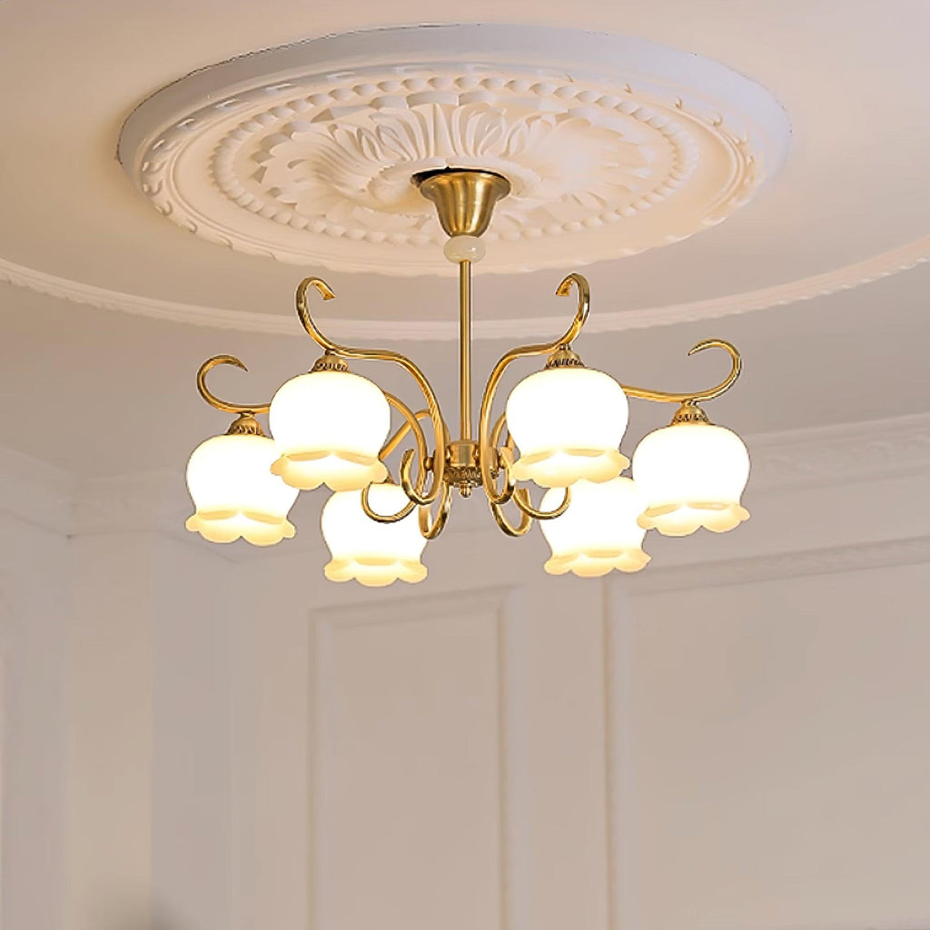 Mullan Lustre Laiton Résine Abat-jours Floraux Sculptural - Neutralighting