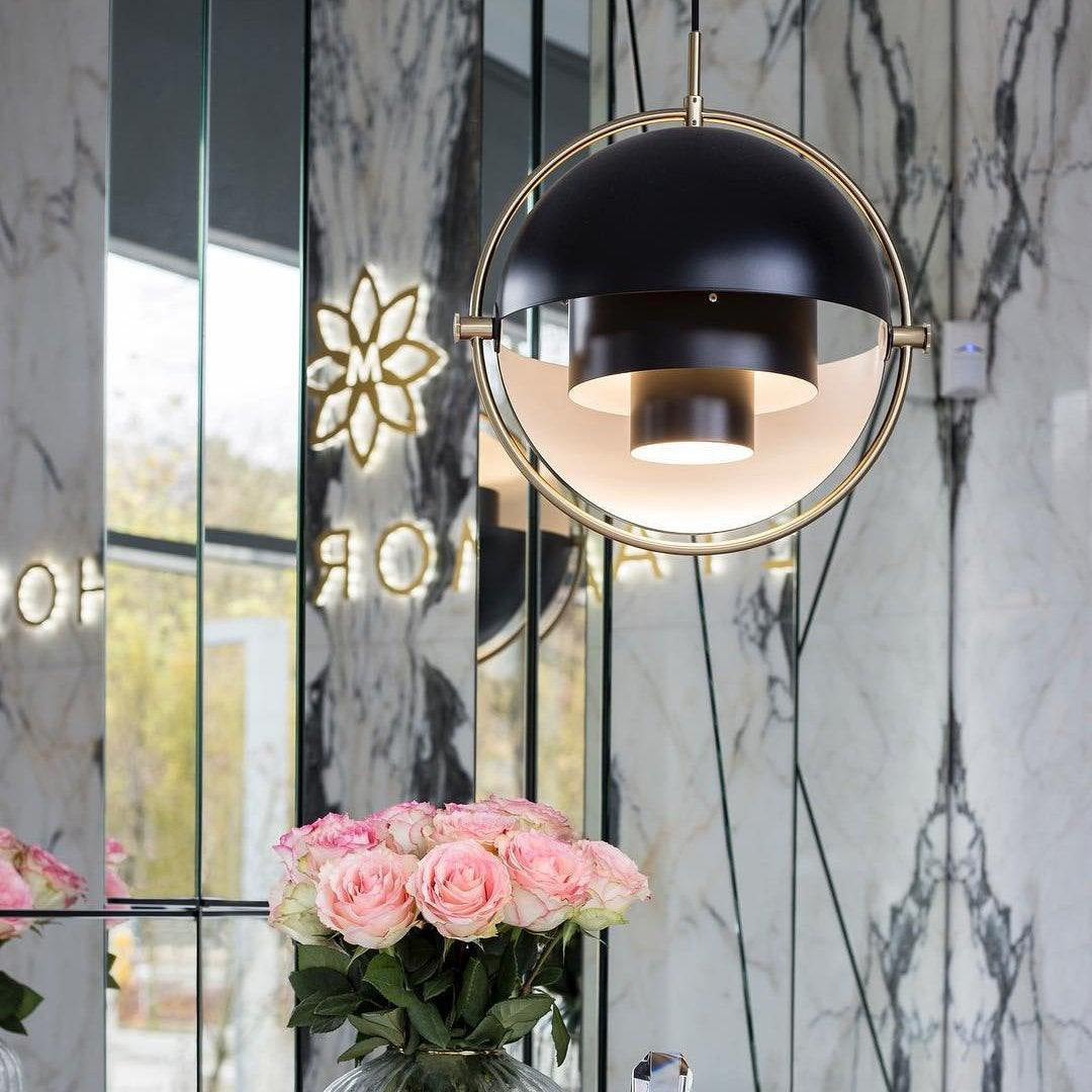 Lustra Lampe Pendante Boule Déformée Dorée - Neutralighting