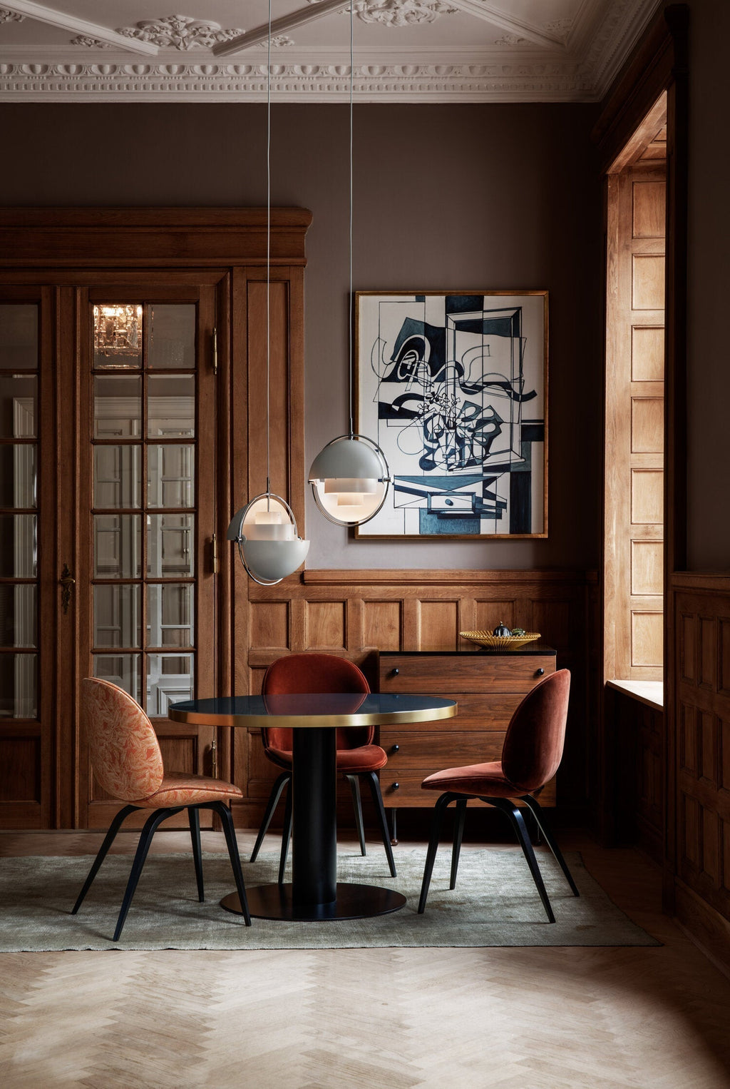 Lustra Lampe Pendante Boule Déformée Dorée - Neutralighting