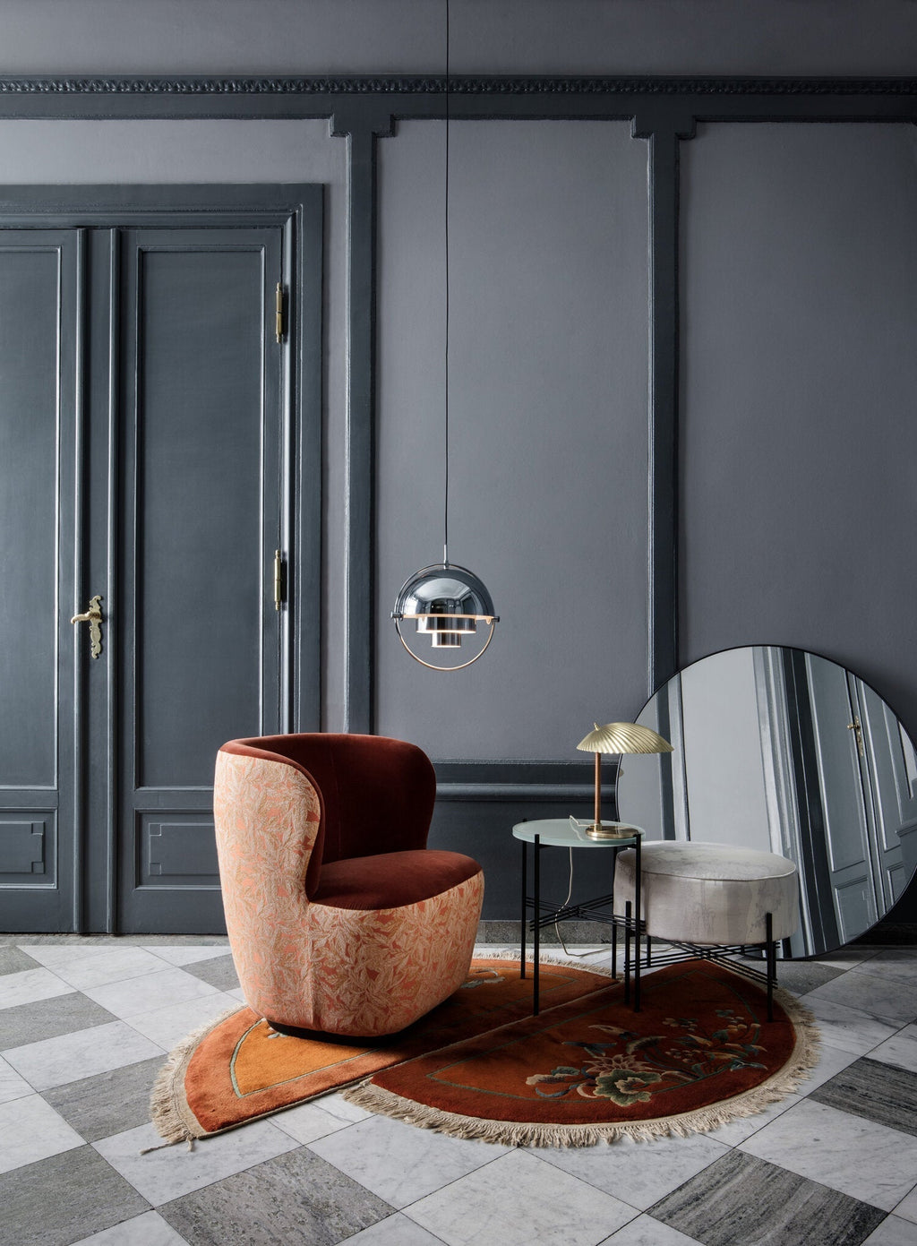 Lustra Lampe Pendante Boule Déformée Dorée - Neutralighting