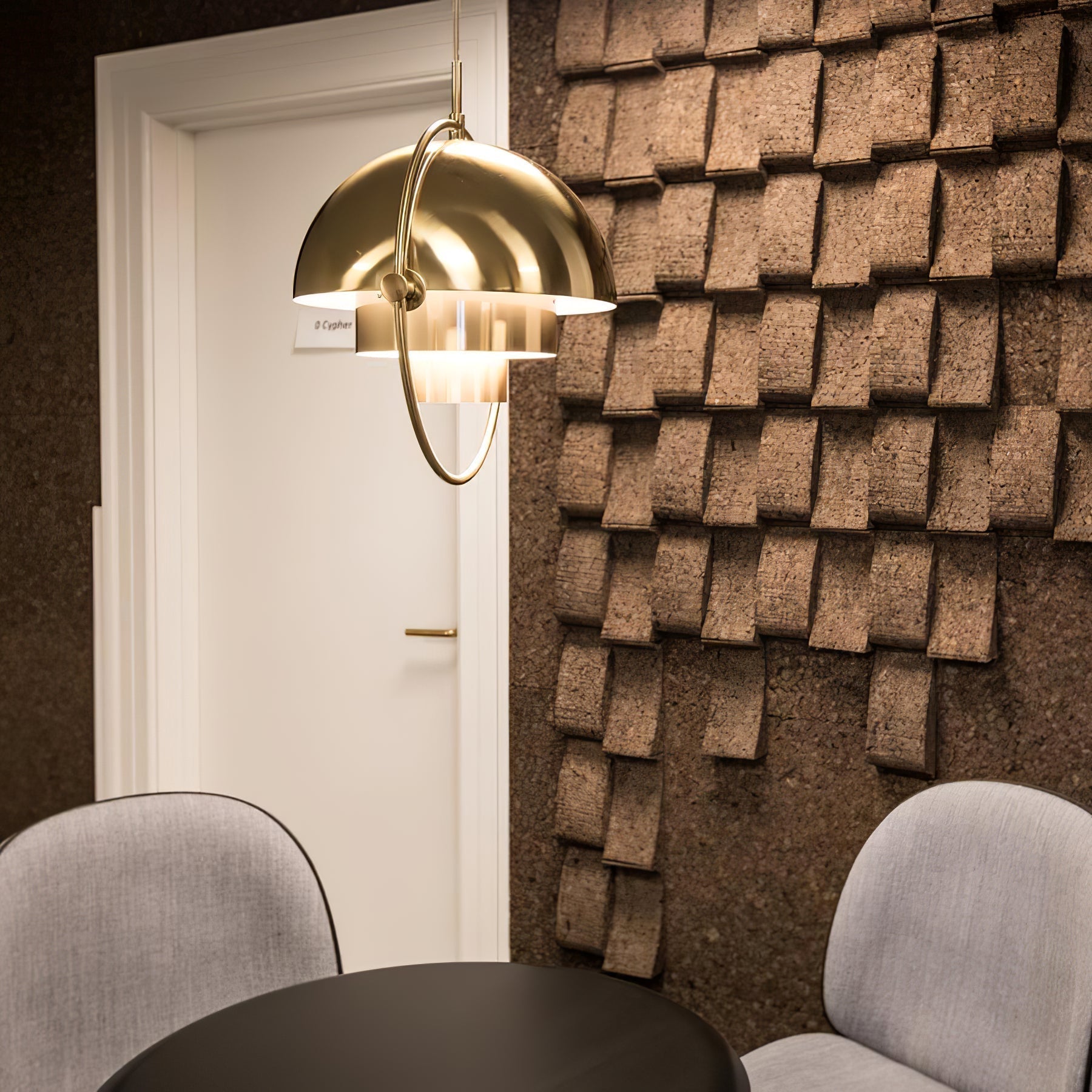 Lustra Lampe Pendante Boule Déformée Dorée - Neutralighting