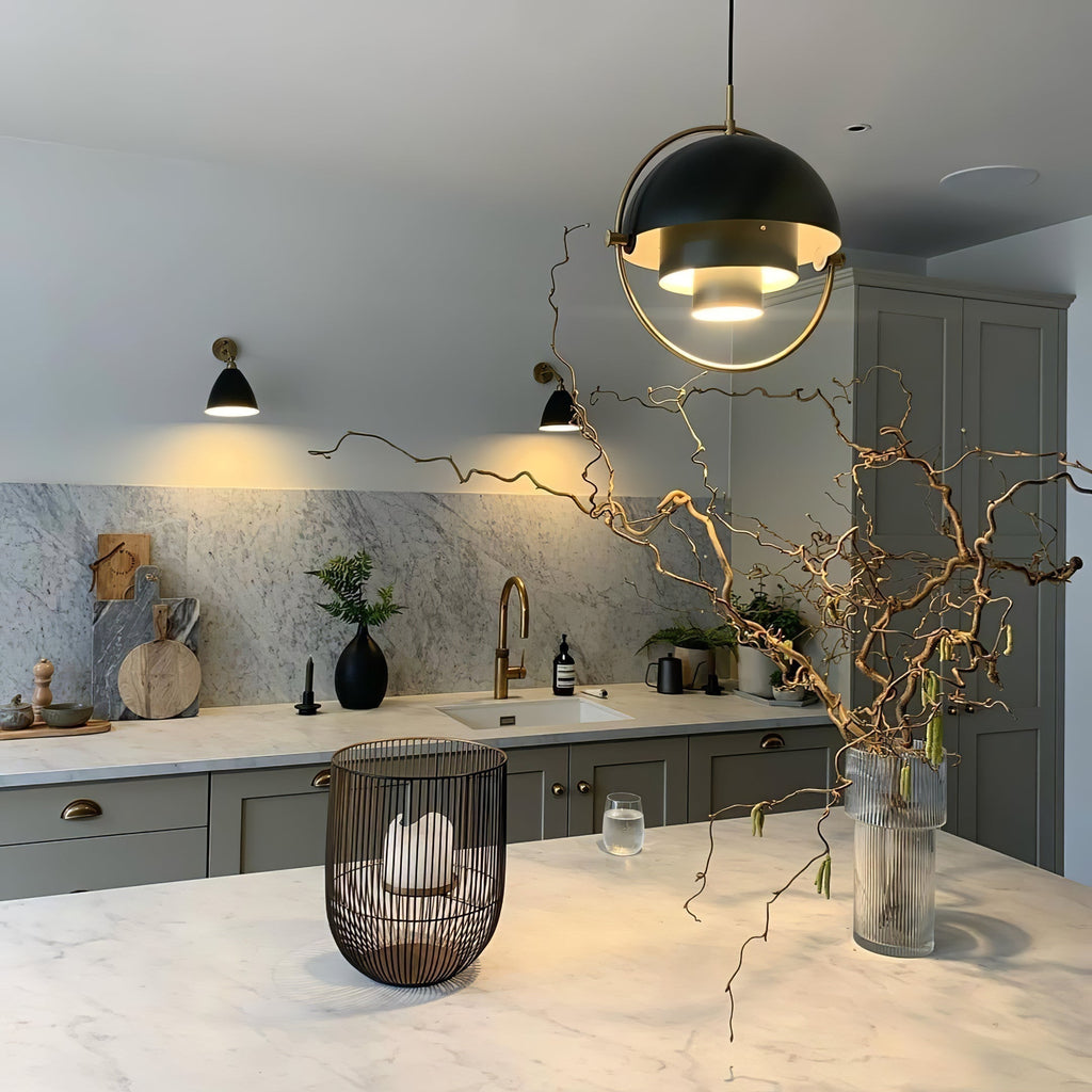 Lustra Lampe Pendante Boule Déformée Dorée - Neutralighting