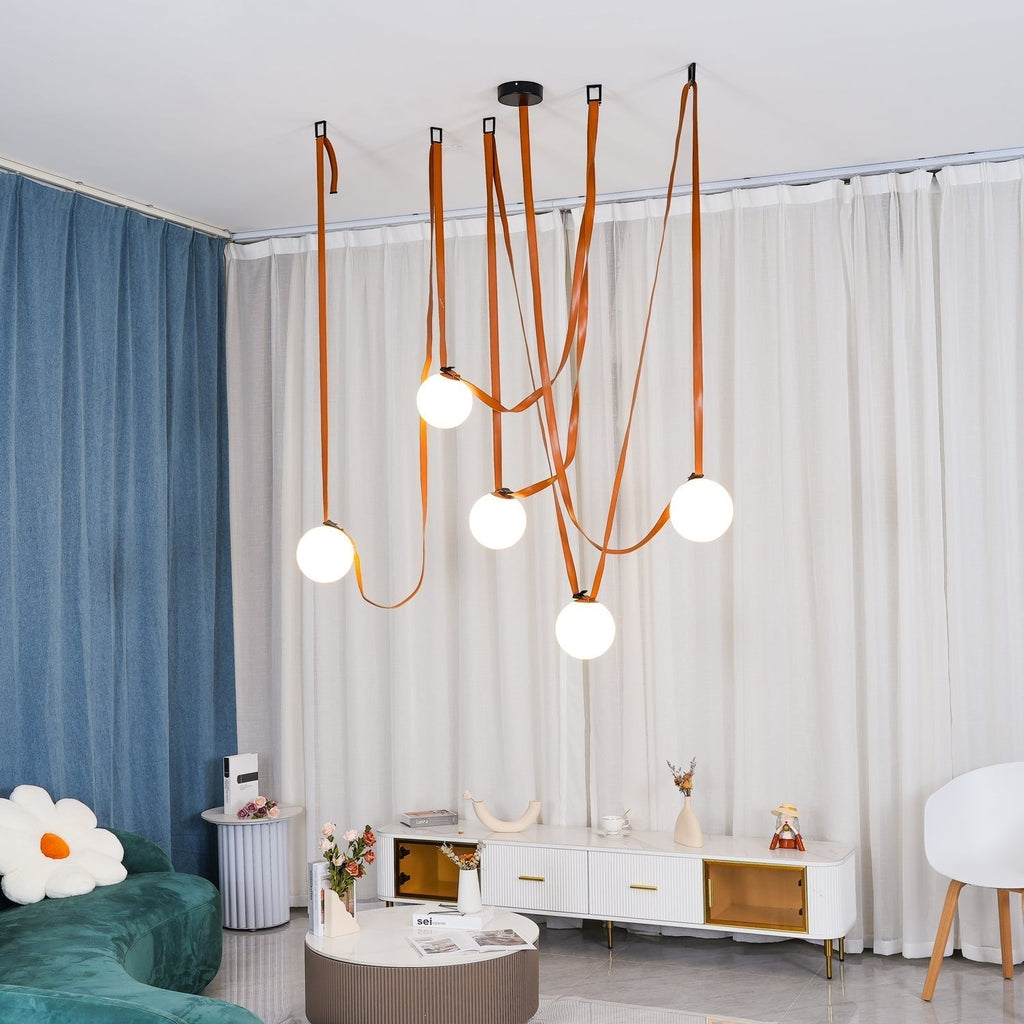 Lustra Suspension en Cuir et Verre - Neutralighting