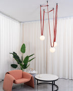 Lustra Suspension en Cuir et Verre - Neutralighting