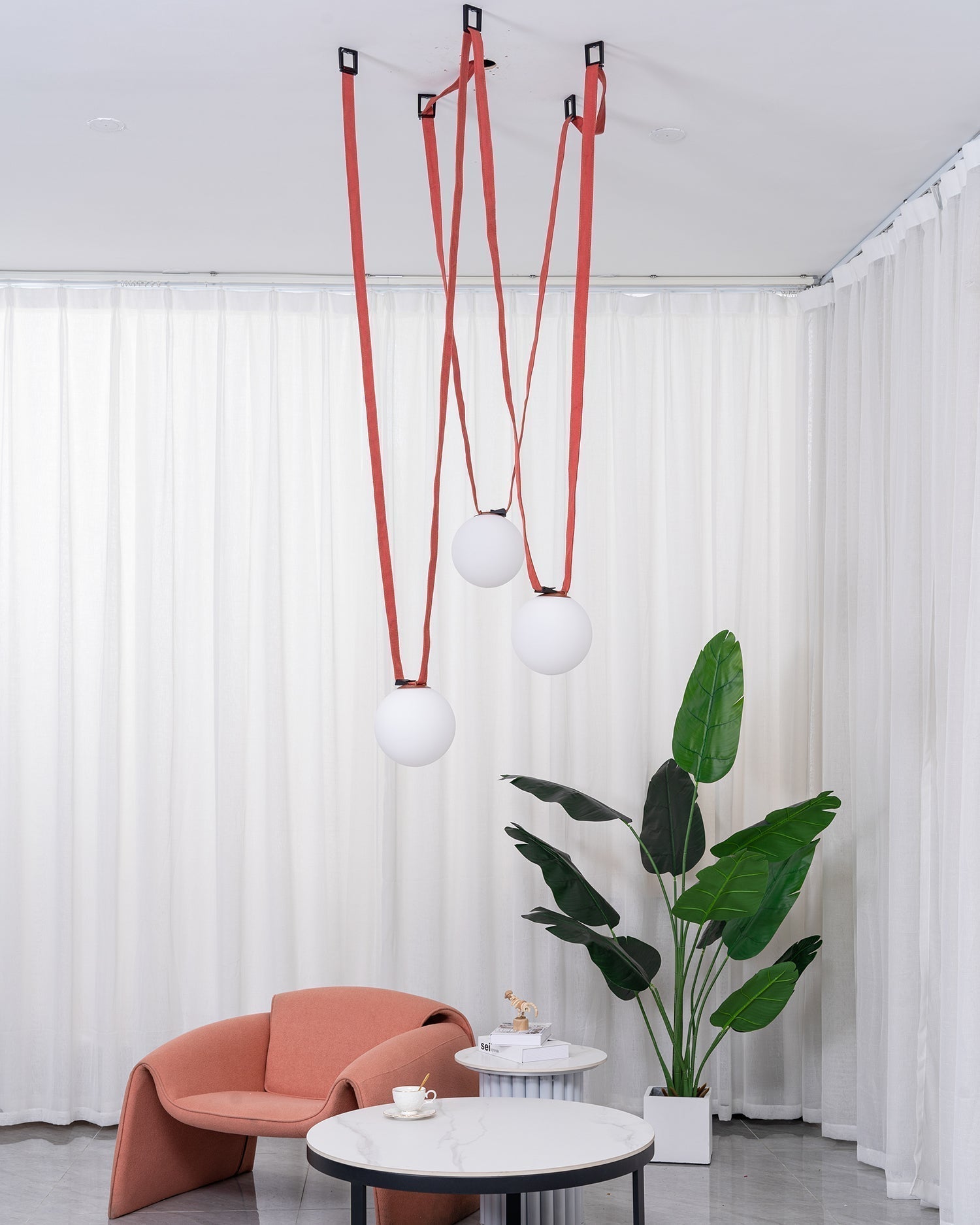 Lustra Suspension en Cuir et Verre - Neutralighting