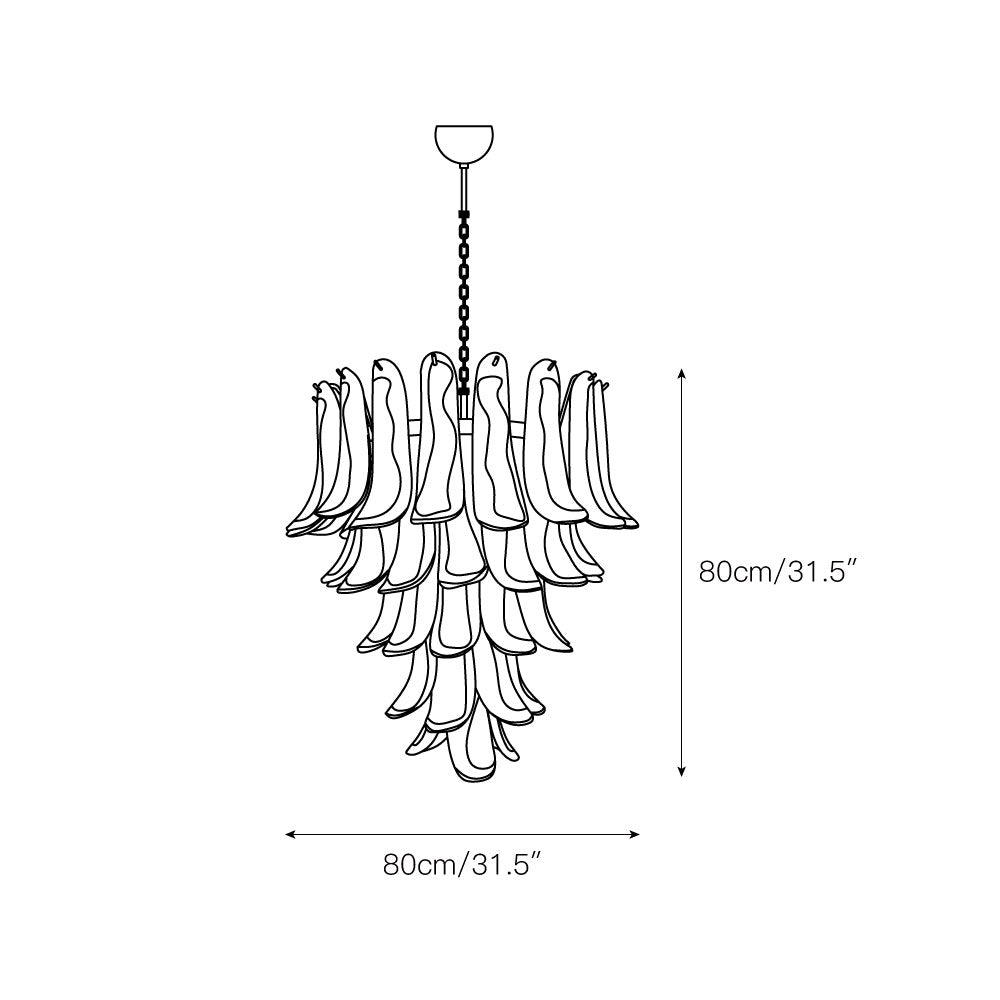 Alsorisra Lustre Postmoderne de Luxe en Verre Pétale - Neutralighting
