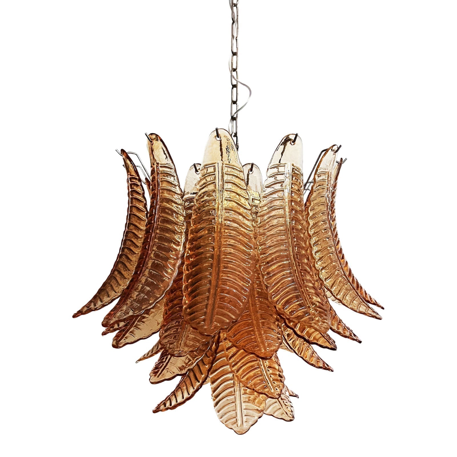 Aurora Lustre Ambre Feuille Verre Superposé Vénitien Élégance - Neutralighting