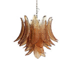 Aurora Lustre Ambre Feuille Verre Superposé Vénitien Élégance - Neutralighting