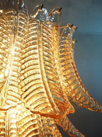Aurora Lustre Ambre Feuille Verre Superposé Vénitien Élégance - Neutralighting