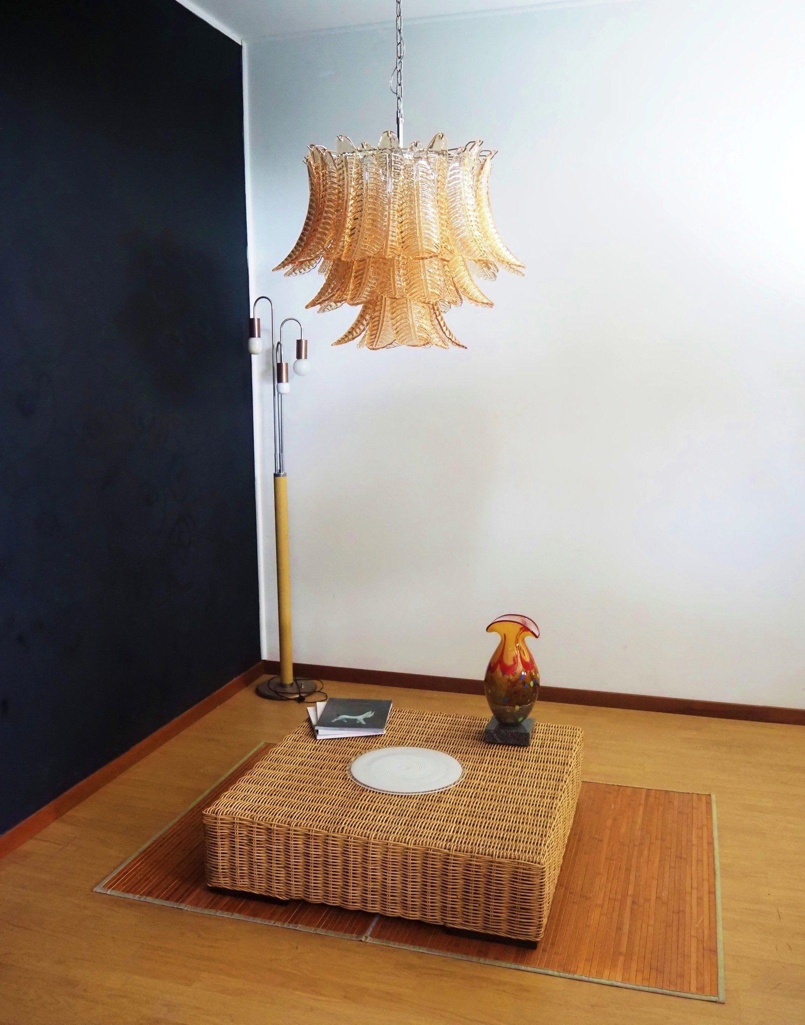 Aurora Lustre Ambre Feuille Verre Superposé Vénitien Élégance - Neutralighting
