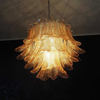 Aurora Lustre Ambre Feuille Verre Superposé Vénitien Élégance - Neutralighting
