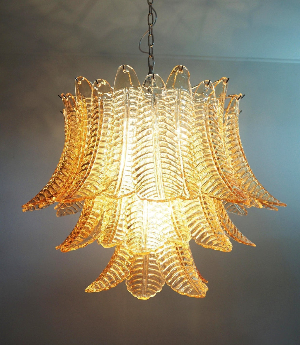 Aurora Lustre Ambre Feuille Verre Superposé Vénitien Élégance - Neutralighting