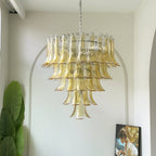 Aurora Chandelier en Verre Murano Pétales Ambre - Neutralighting