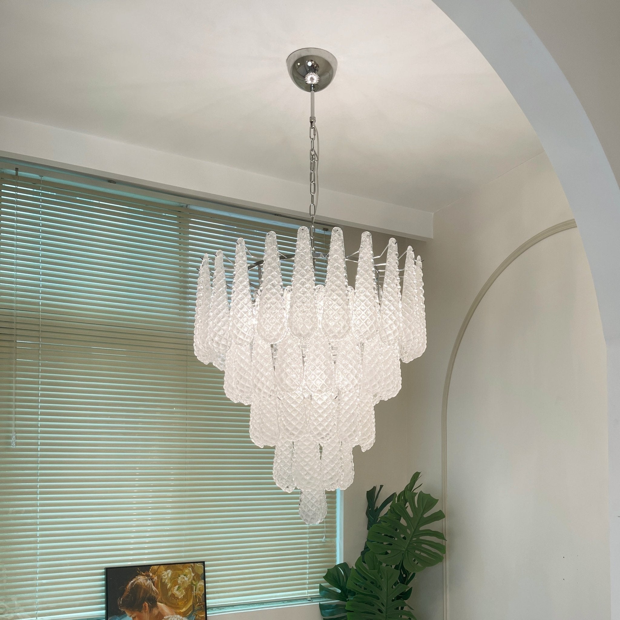 Aurora Lustre Transparent Murano Verre Goutte Rosée Superposé - Neutralighting
