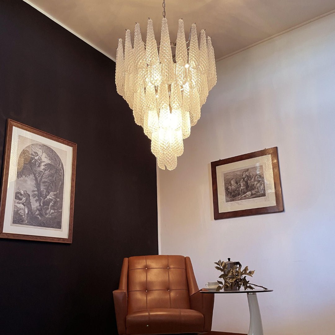 Aurora Lustre Transparent Murano Verre Goutte Rosée Superposé - Neutralighting