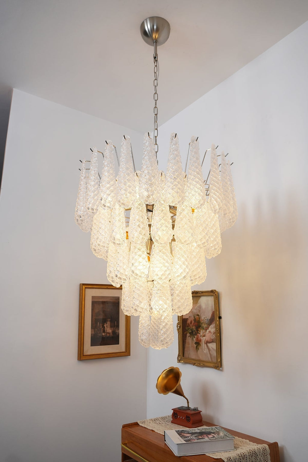 Aurora Lustre Transparent Murano Verre Goutte Rosée Superposé - Neutralighting