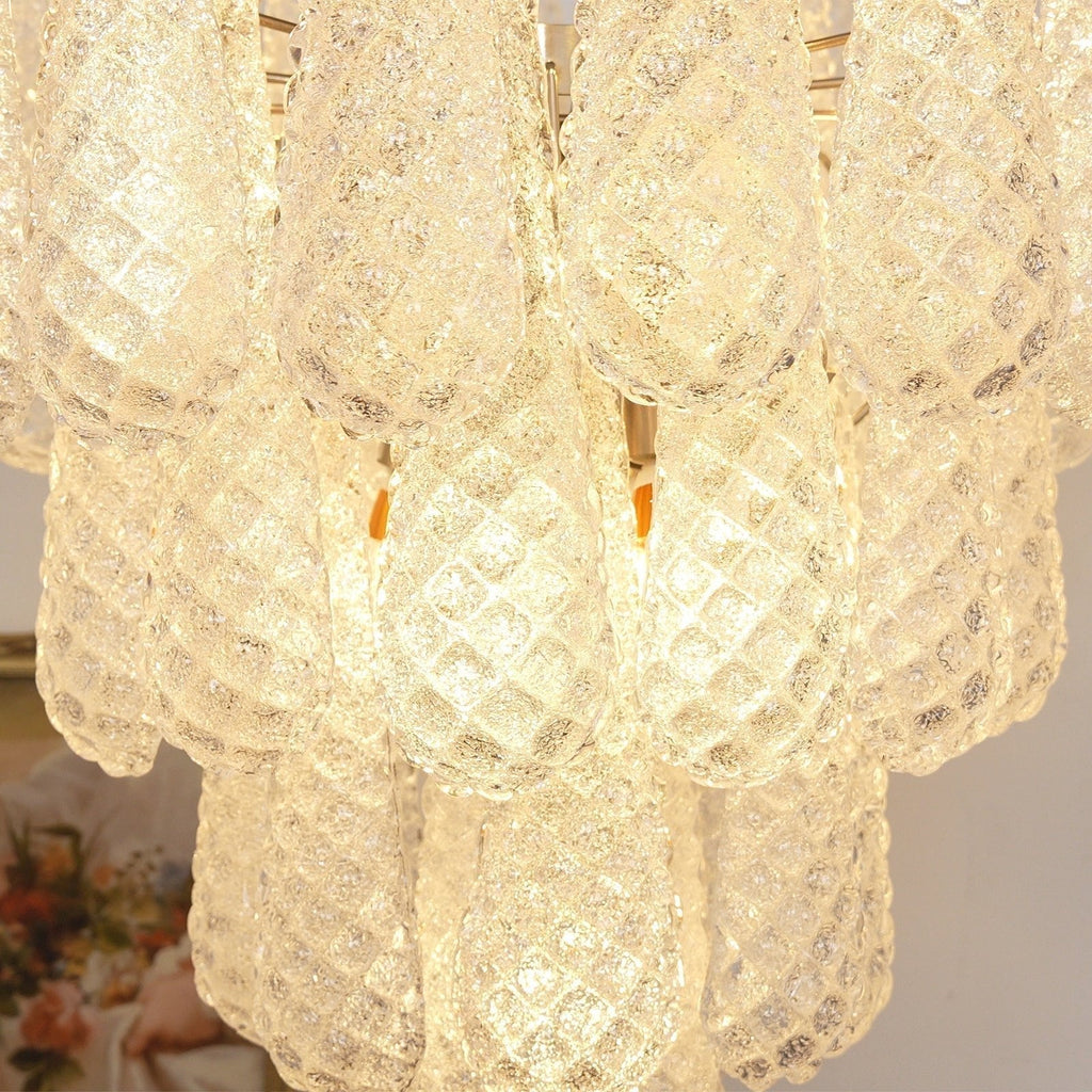 Aurora Lustre Transparent Murano Verre Goutte Rosée Superposé - Neutralighting