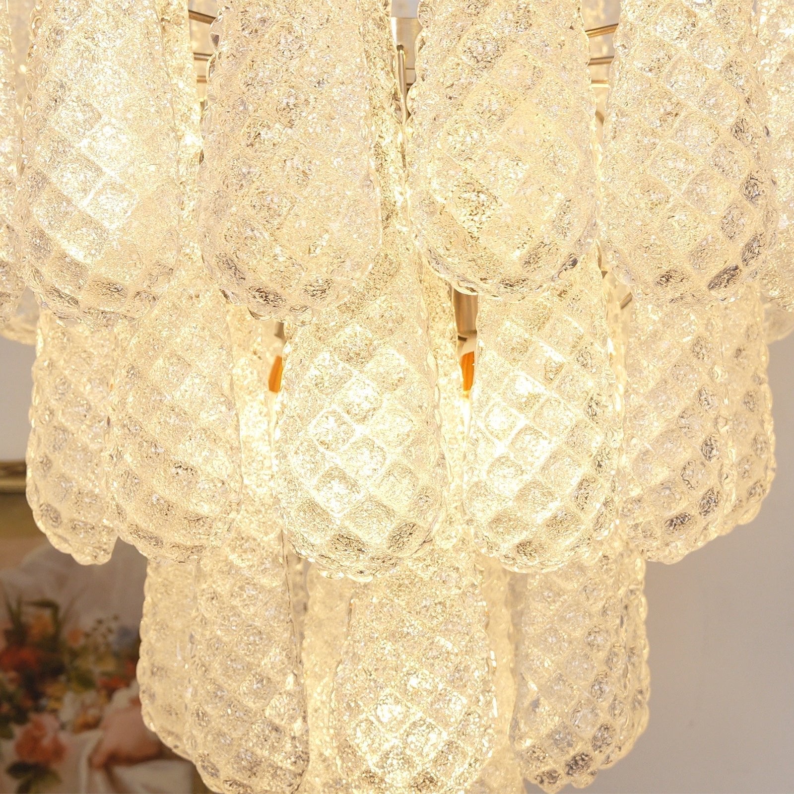 Aurora Lustre Transparent Murano Verre Goutte Rosée Superposé - Neutralighting