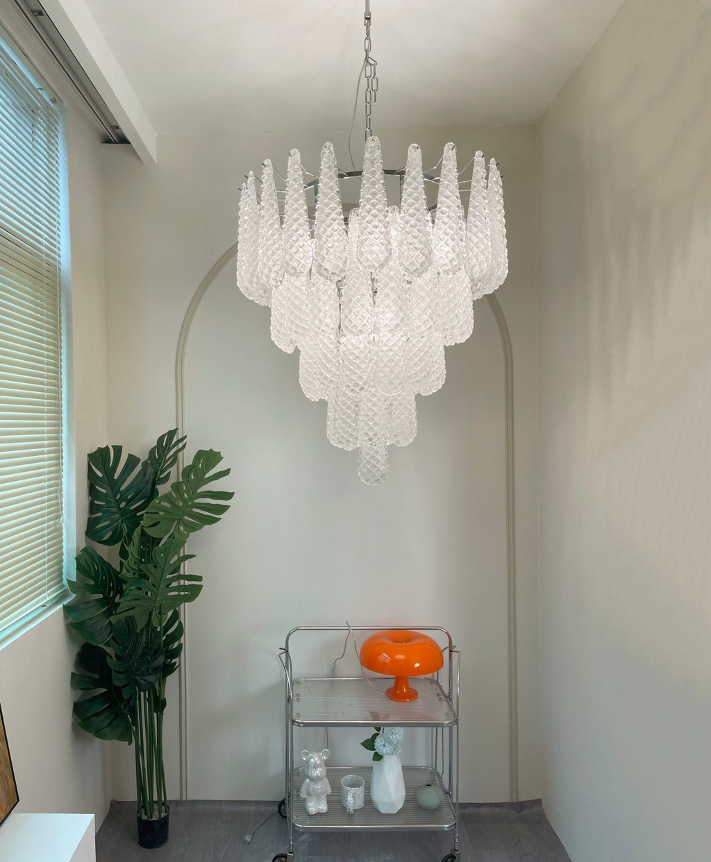 Aurora Lustre Transparent Murano Verre Goutte Rosée Superposé - Neutralighting