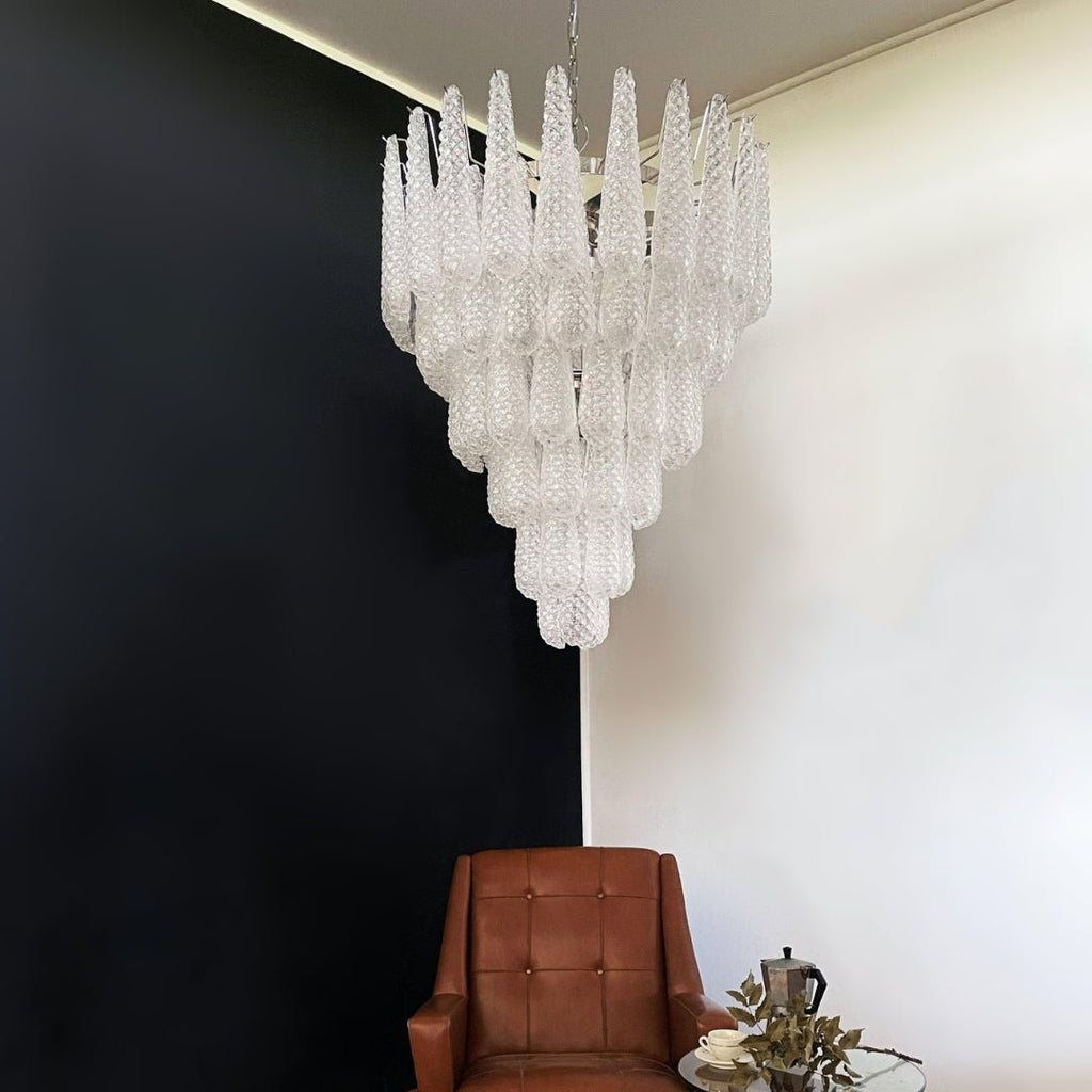 Aurora Lustre Transparent Murano Verre Goutte Rosée Superposé - Neutralighting