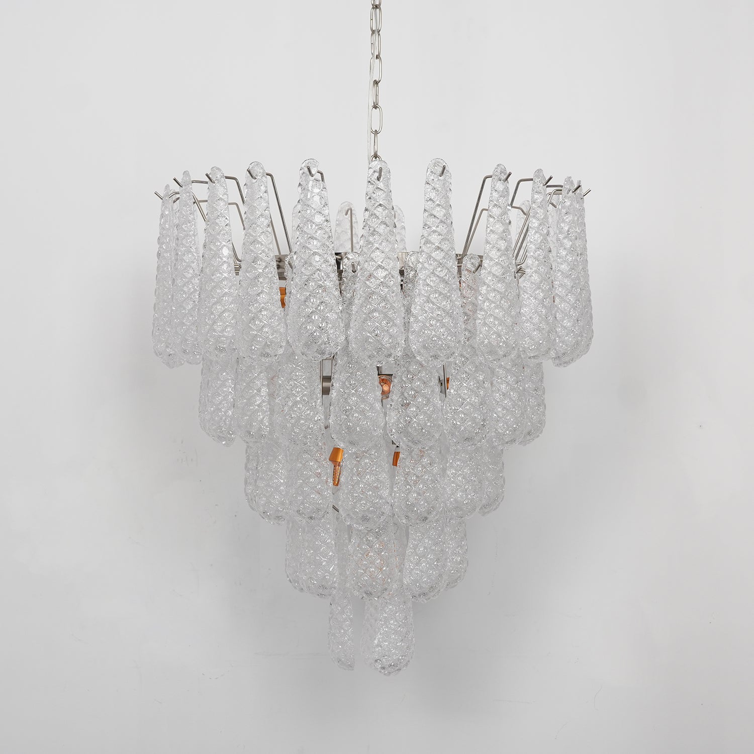Aurora Chandelier Gouttes Transparentes en Verre de Murano. - Neutralighting