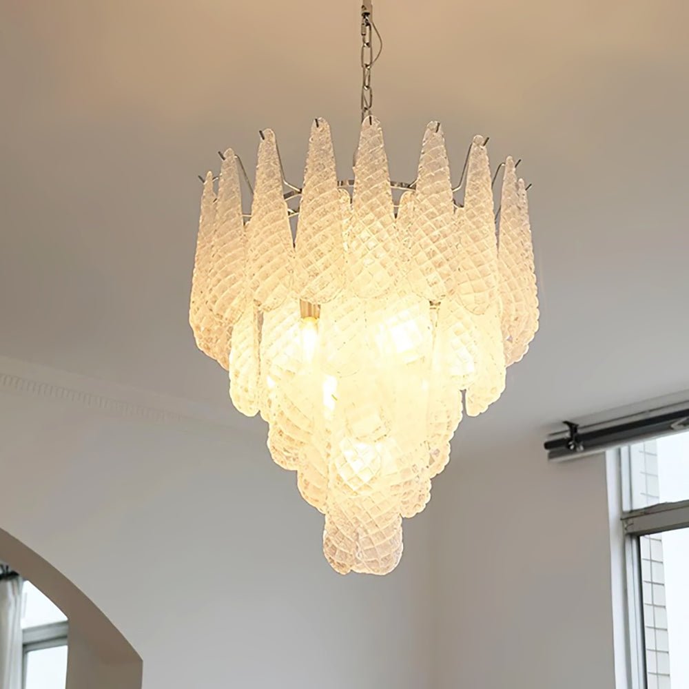 Aurora Chandelier Gouttes Transparentes en Verre de Murano. - Neutralighting