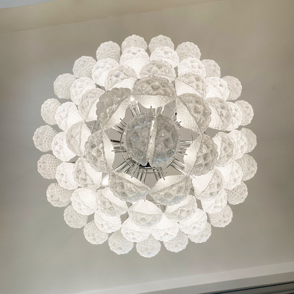 Aurora Chandelier Gouttes Transparentes en Verre de Murano. - Neutralighting