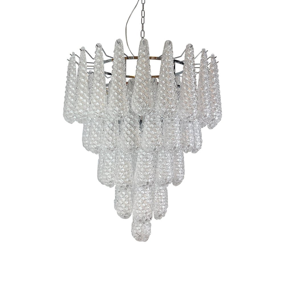 Aurora Chandelier Gouttes Transparentes en Verre de Murano. - Neutralighting