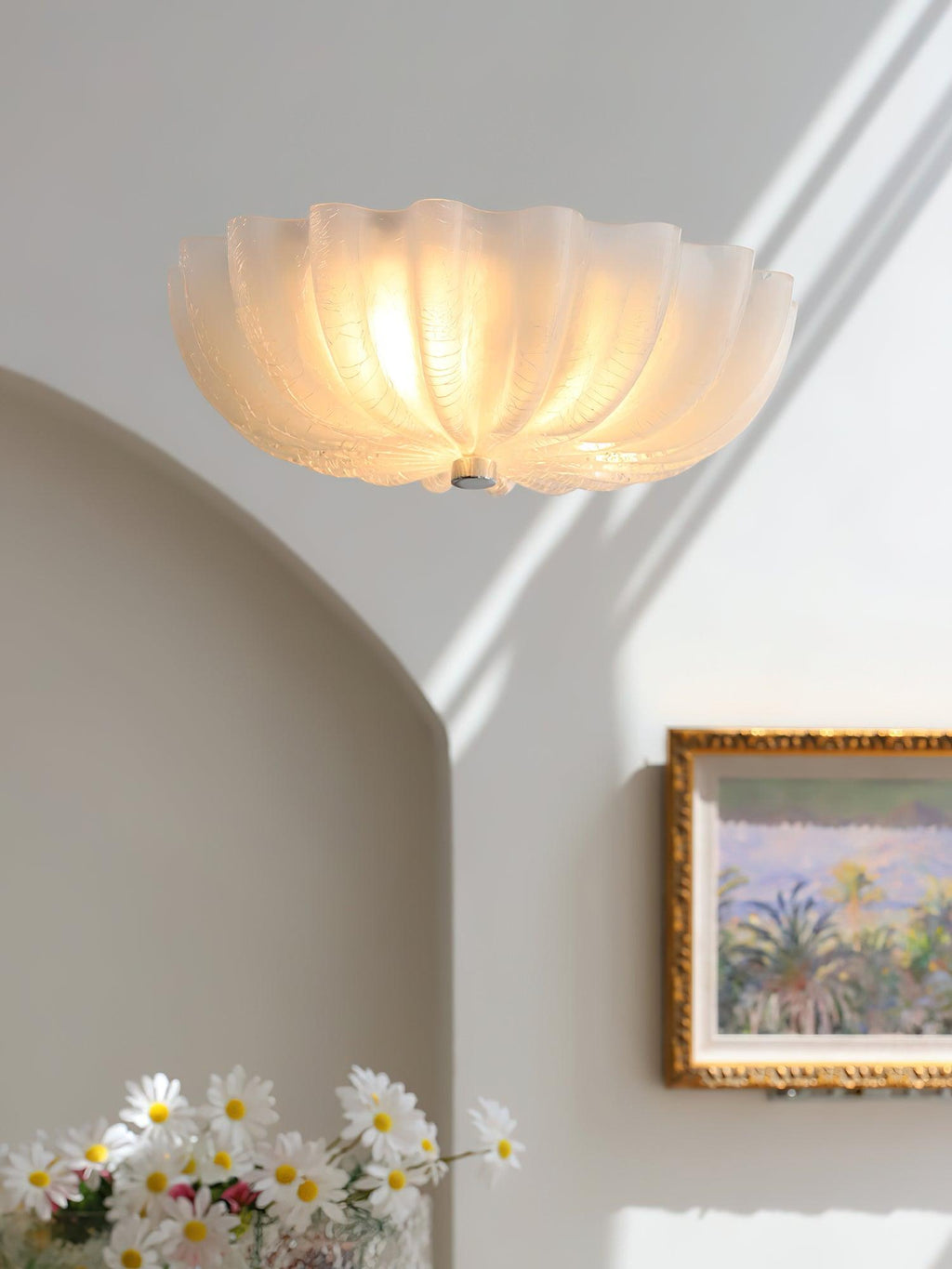 Aurora Ceiling Lamp Murano Blown Glass Shell Inspired - Neutralighting