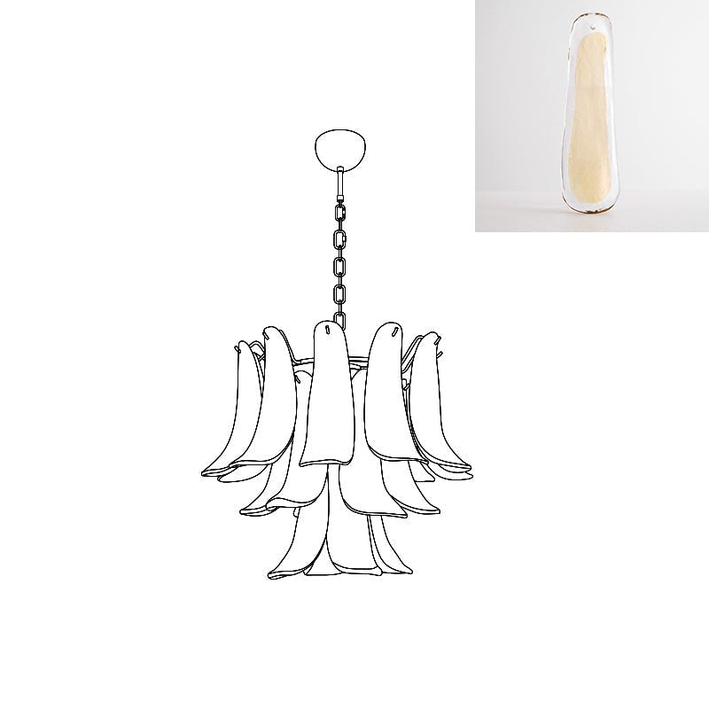 Aurora Lustre Pétales en Verre de Murano Vintage - Neutralighting