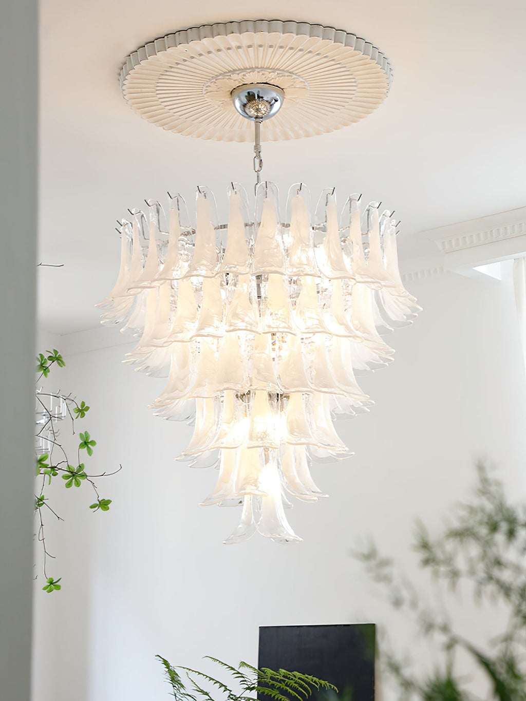 Aurora Lustre Pétales en Verre de Murano Vintage - Neutralighting