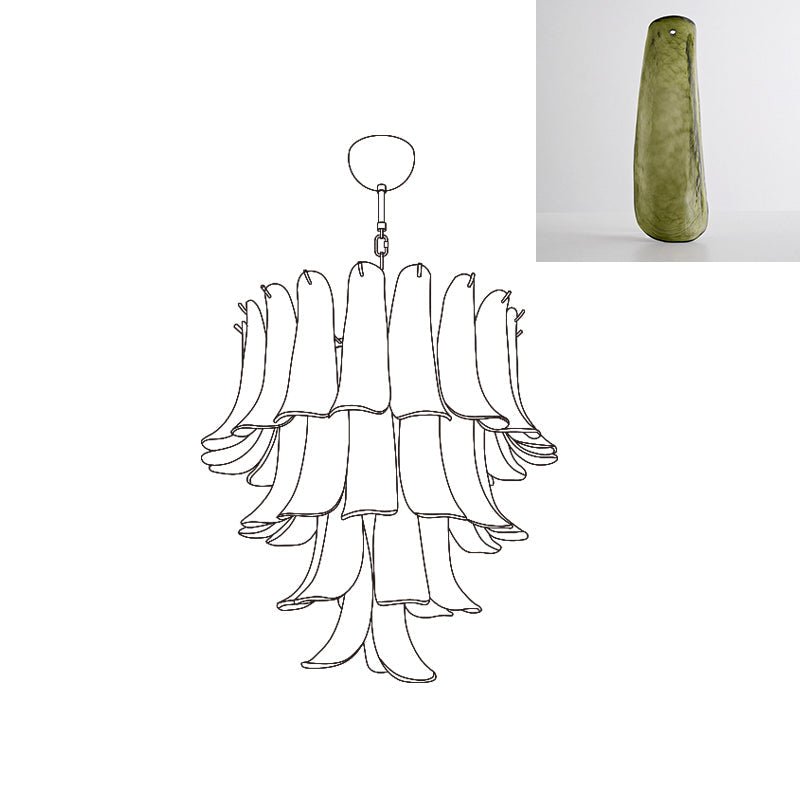 Aurora Lustre Pétales en Verre de Murano Vintage - Neutralighting